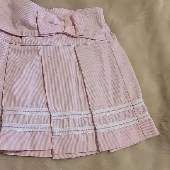 JANIE AND JACK LIGHT PINK PLEATED SKORT WITH BOW, SIZE 12-18 MONTHS - Picture 4 of 8